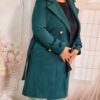 Palton Dama verde oversize cu Cordon