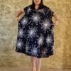 rochie marime mare alb cu bleumarin