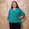 Bluza eleganta cu decolteu in V verde