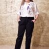 Pantaloni bumbac cu buzunare negru