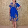 Rochie oversize voal model arabesc albastru