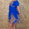 Rochie oversize voal model arabesc albastru
