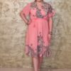 Rochie oversize voal model arabesc roz