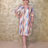 Rochie oversize cu maneci clopot albastru