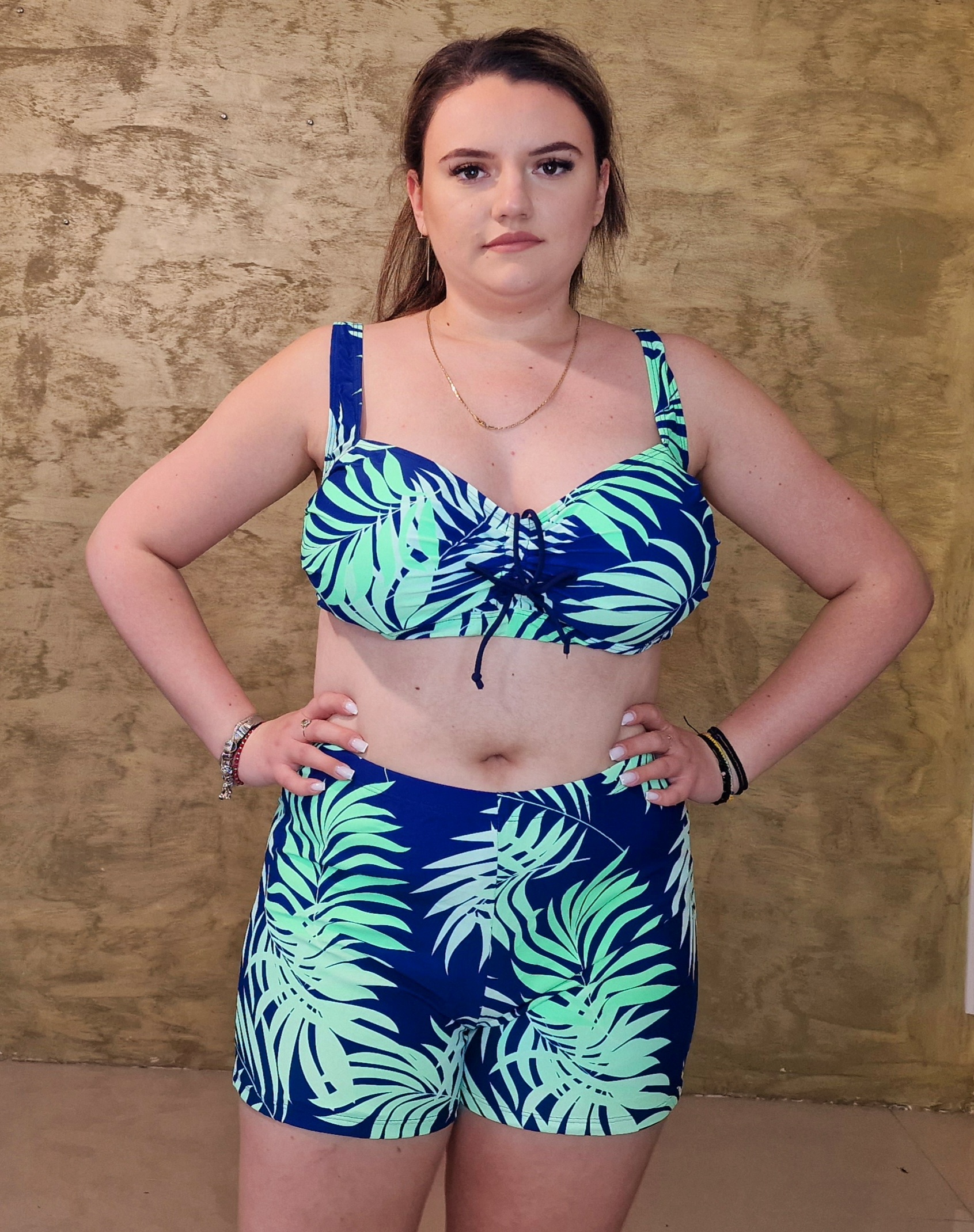 Costum de baie marime mare turcuaz