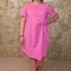 Rochie casual oversize din bumbac fucsia