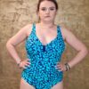 Costum de baie intreg pietricele blue