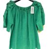 Bluza bumbac panzat oversize dantelata verde