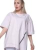 Bluza bumbac asimetrica cu fermoar