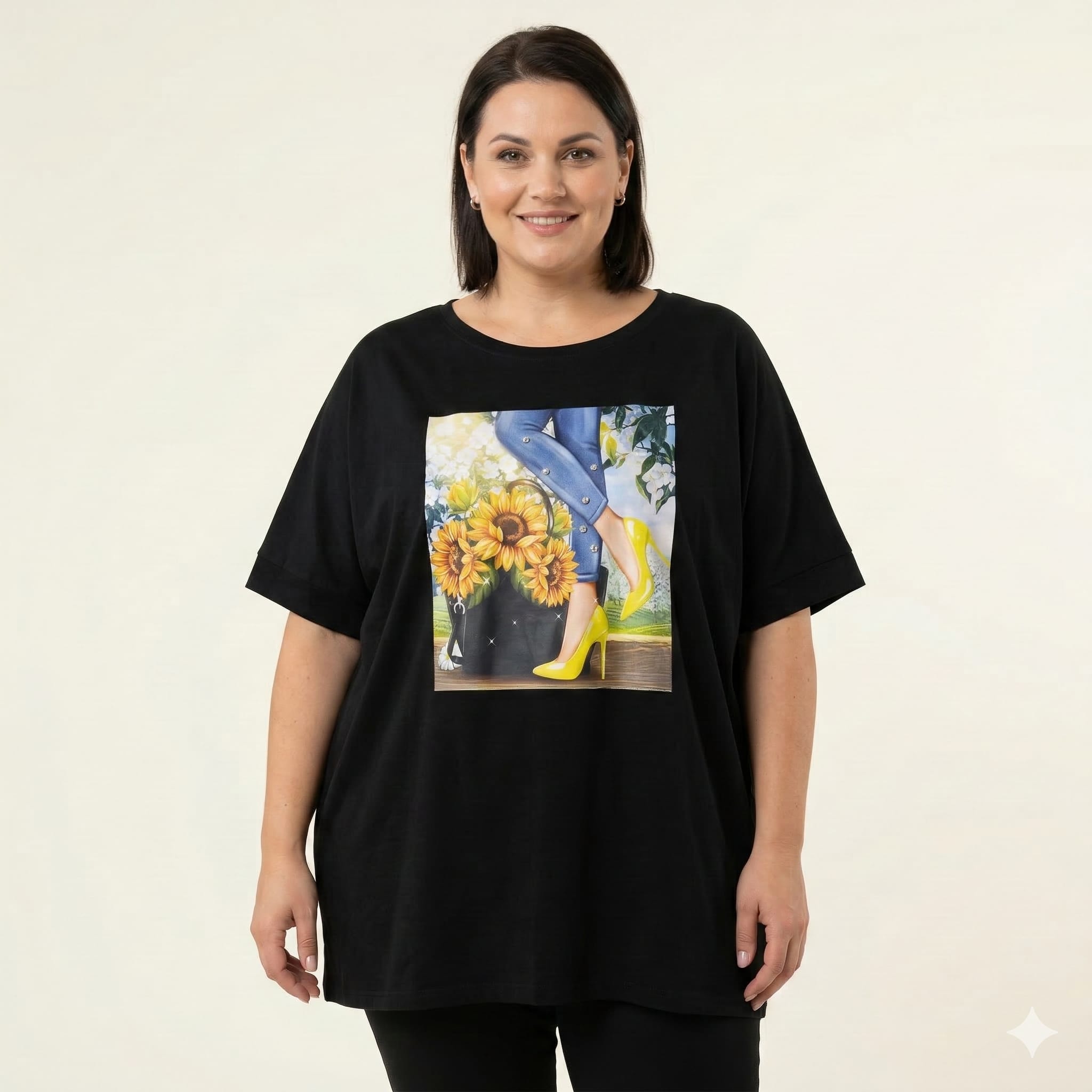 Tricou negru marime mare supradimensionat oversize