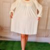 Rochie Lejeră de Toamnă în Mărimi Mari alba