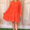 Rochie casual cu volane orange