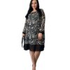 Rochie eleganta imprimeu animal print Zebra