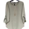 Bluza dama cu accesoriu elegant gri