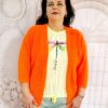 Pulover din tricot orange pentru femei