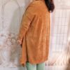 Cardigan oversize catifea raiata groasa maro