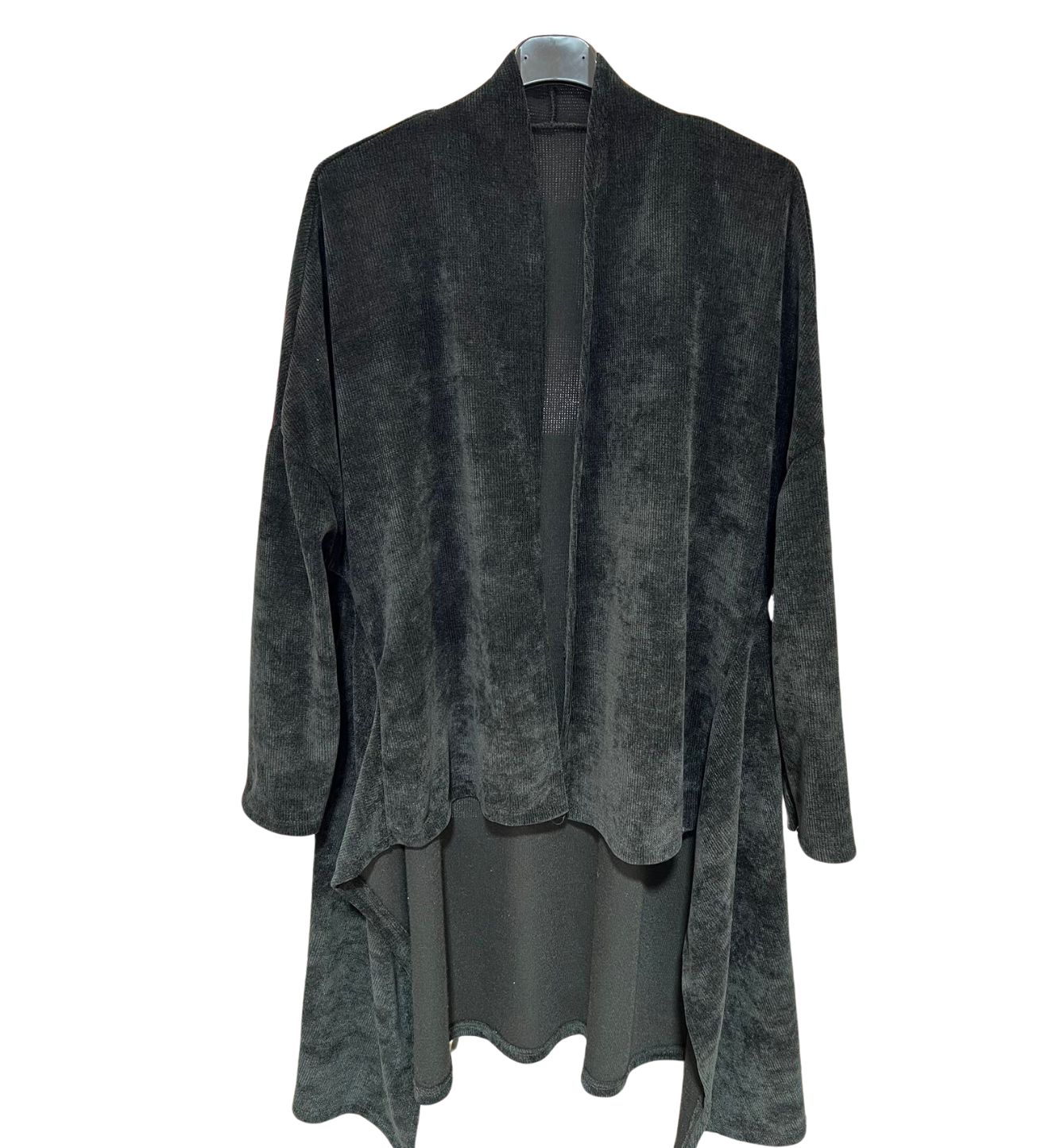 Cardigan oversize catifea raiata groasa negru