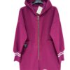 Hanorac oversize lung Glugă și Fermoar fucsia