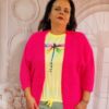 Pulover din tricot fucsia pentru femei