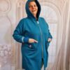 Hanorac oversize bust 130 cm albastru
