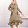 Rochie lunga cu buzunare verde olive
