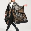 Poncho elegant bust 190 cm negru