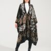 Poncho elegant bust 190 cm negru