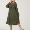 Rochie oversize tricotata cu pandativ kaki