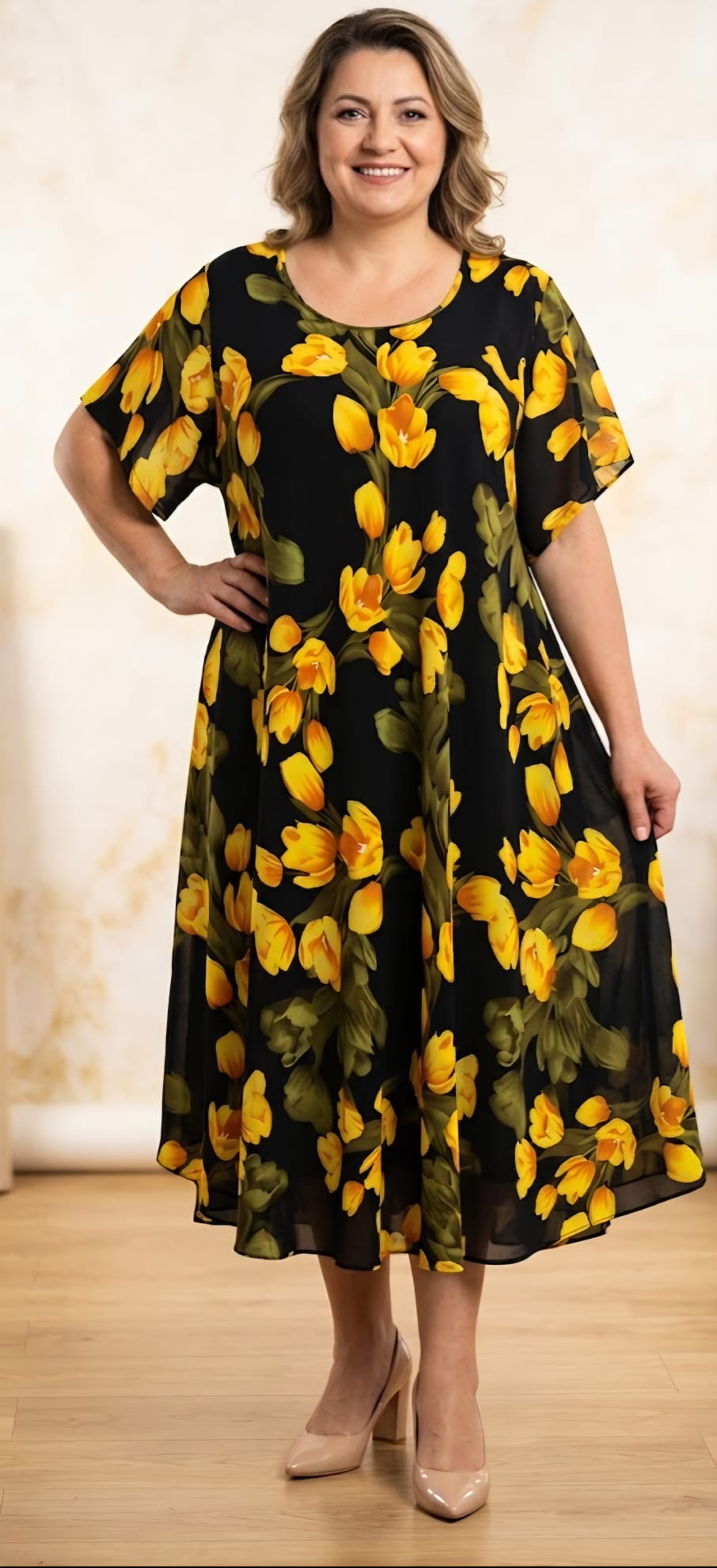 Rochie vaporoasa de vara marime mare Lara