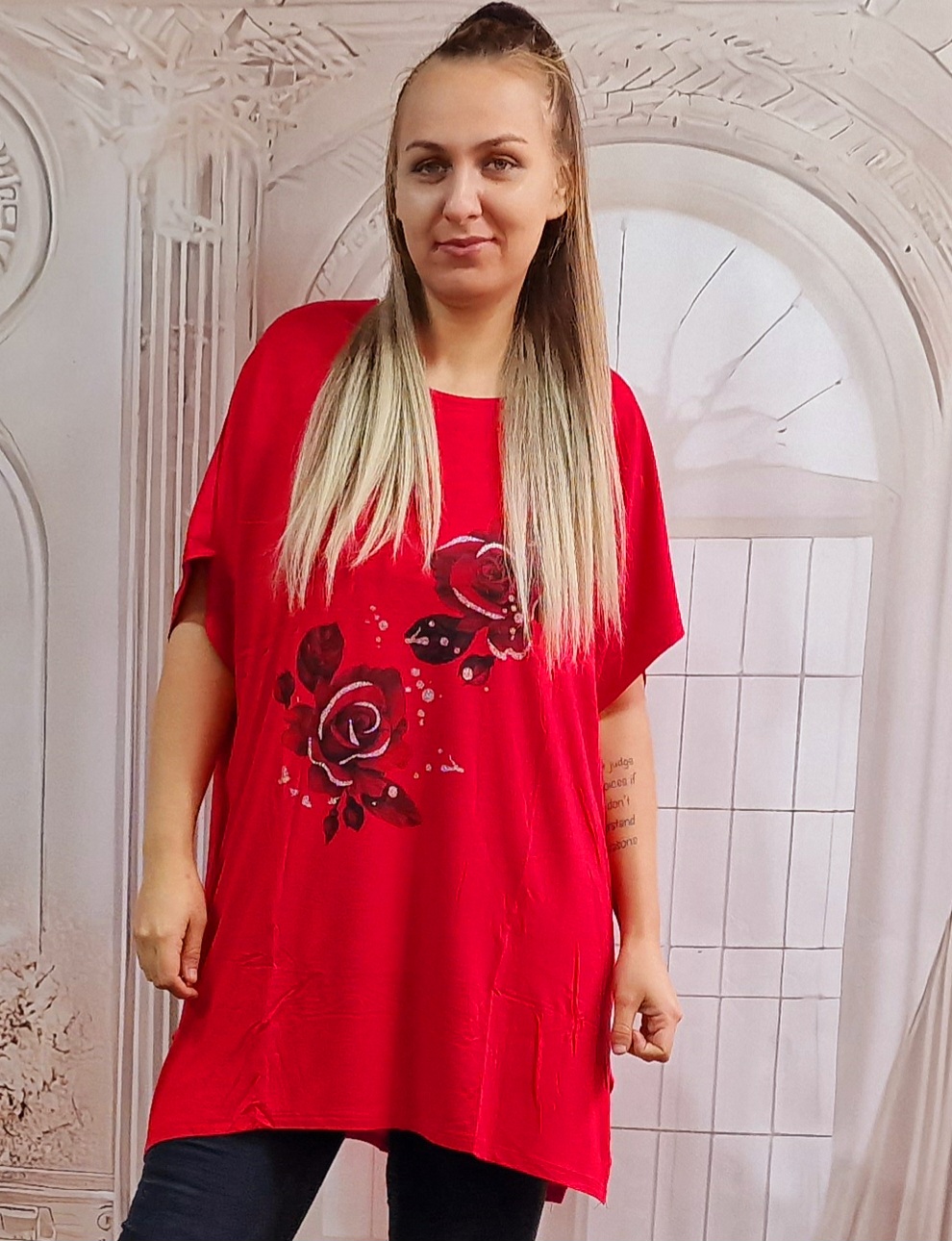 Bluza marime mare Rosu 1+1cadou