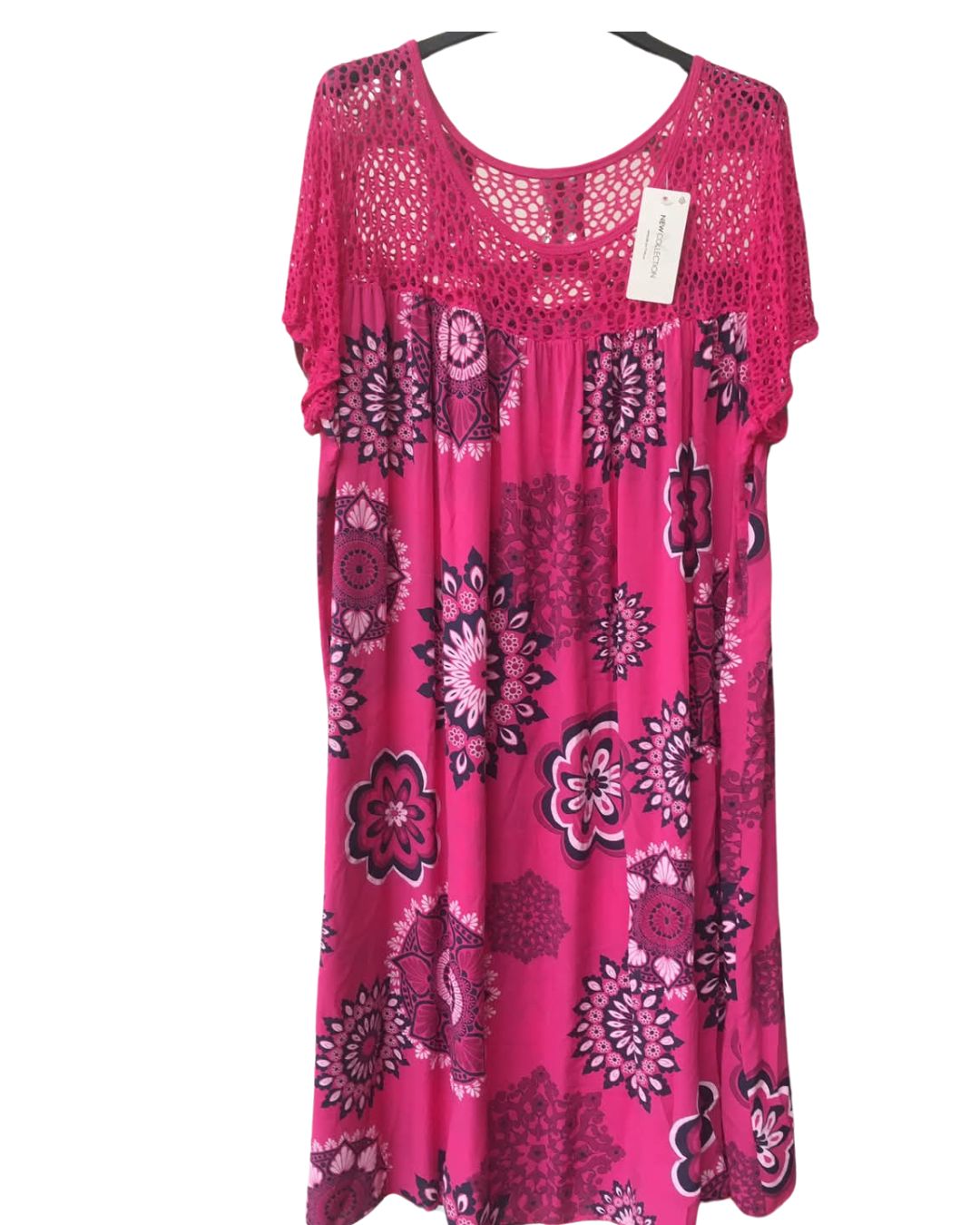 Rochie plaja marime mare vaporoasa fucsia