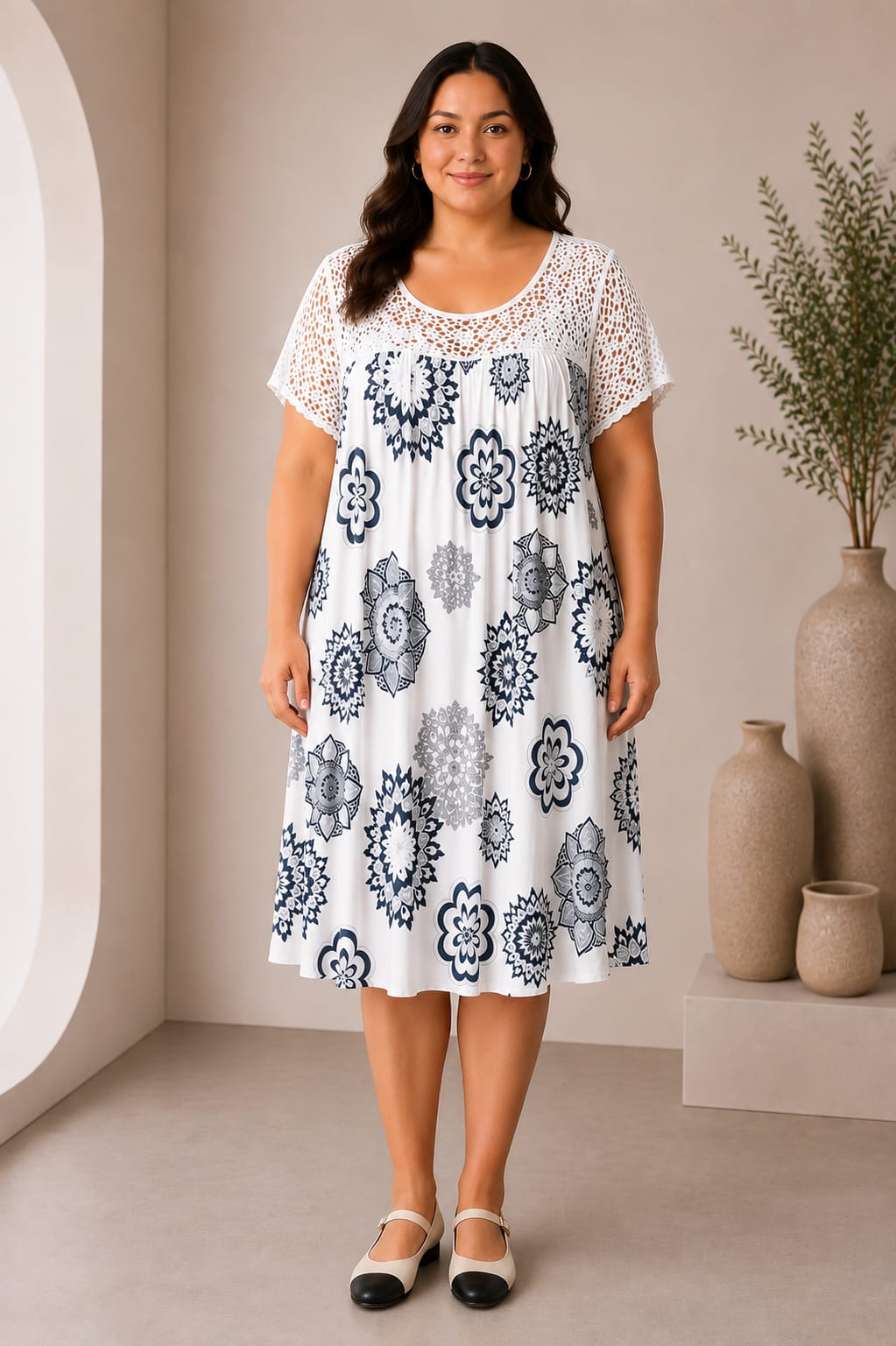 Rochie plaja marime mare vaporoasa alba