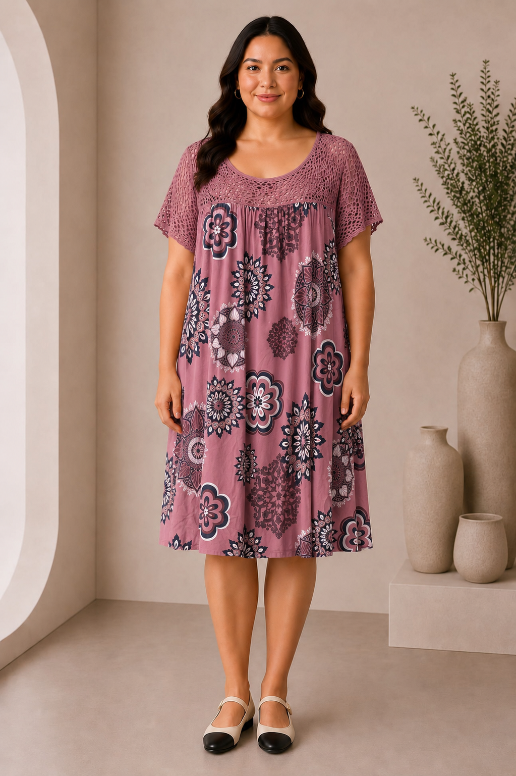 Rochie plaja marime mare vaporoasa roz