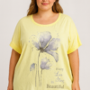 Tricou damă galben din vâscoză și elastan