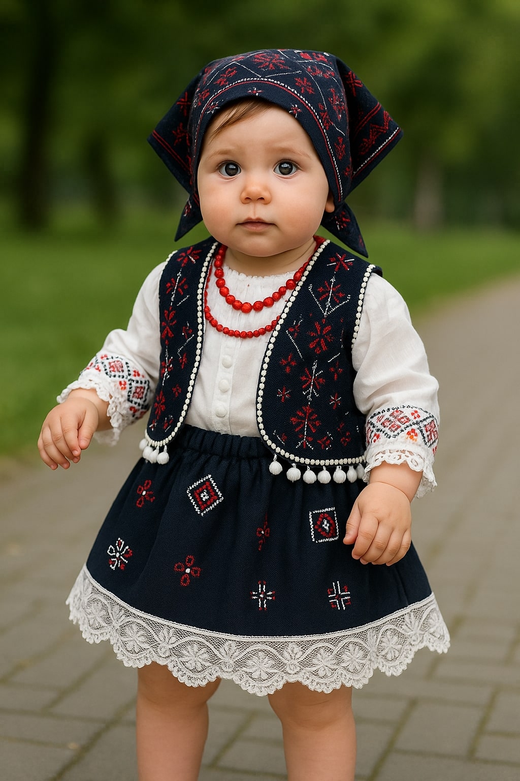 Costum popular fetite patru piese tradițional