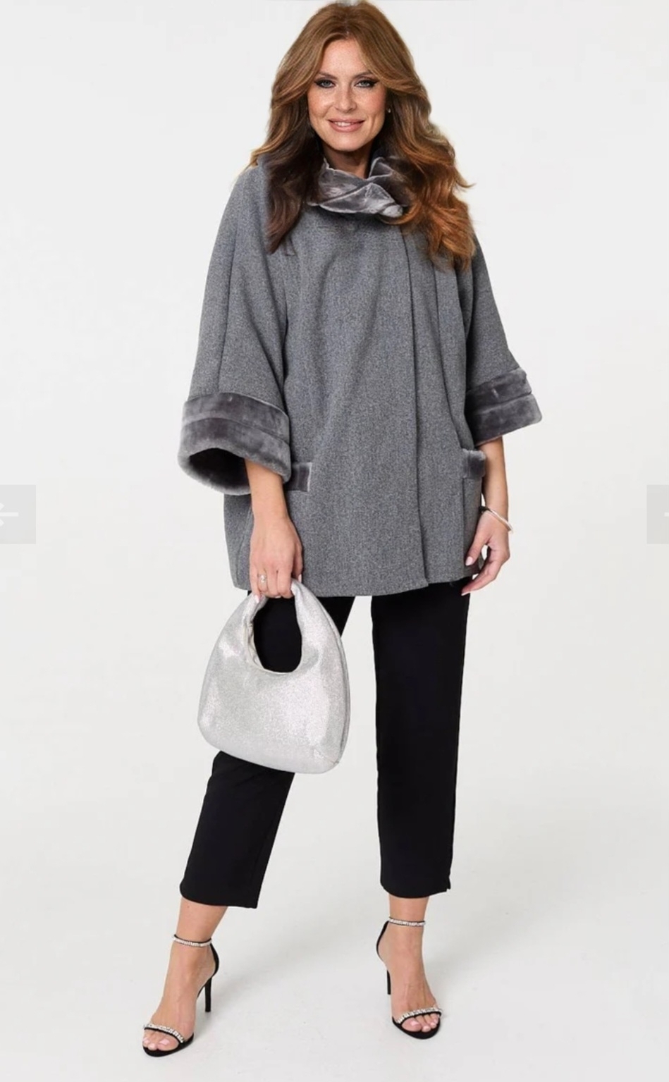 Poncho elegant blana ecologica extralarge gri Poncho elegant blana ecologica extralarge gri
