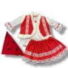 Costum Tradițional Fetițe Roșu Alb Autentic