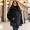 Haina Blana marime mare artificiala Negru