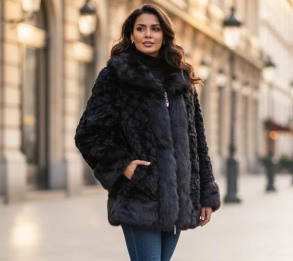 Haina Blana marime mare artificiala Negru