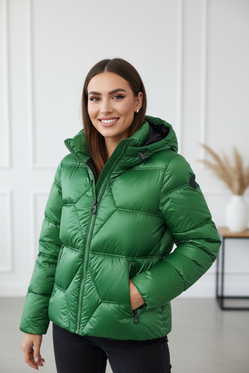 Geacă iarnă damă bust 130cm verde Geacă iarnă damă bust 130cm verde