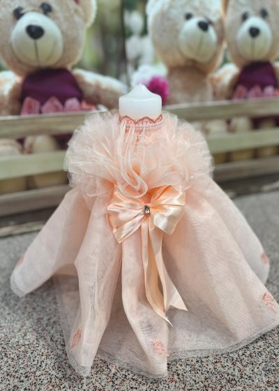 Lumanare botez eleganta funda fetite orange