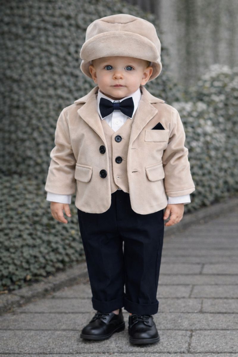 Costum ceremonial de botez elegant băieți