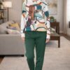 Trening dama oversize modern catifea verde