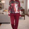 Trening dama modern fashion imprimeu bordo