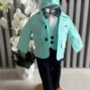 Costum baieti botez culoare verde menta