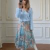 Fusta voal dama cu imprimeu floral