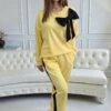 Trening damă elegant galben cu fundă