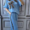 Trening marime mare albastru Funda Leopard