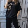Trening marime mare negru Funda Leopard