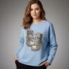 Bluza albă cu imprimeu tenisi sport
